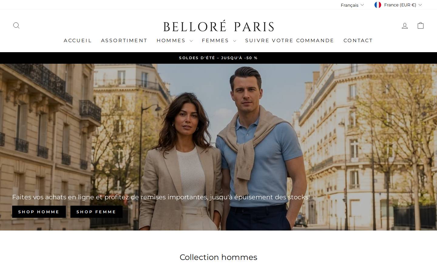 Belloreparis homepage screenshot