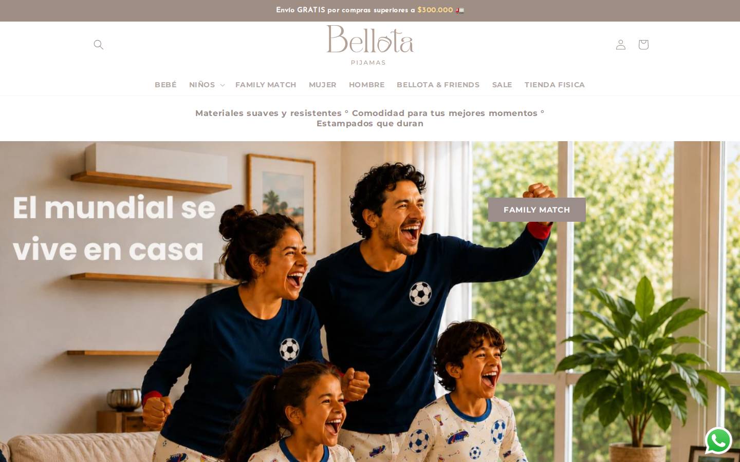 bellotastore.com homepage screenshot