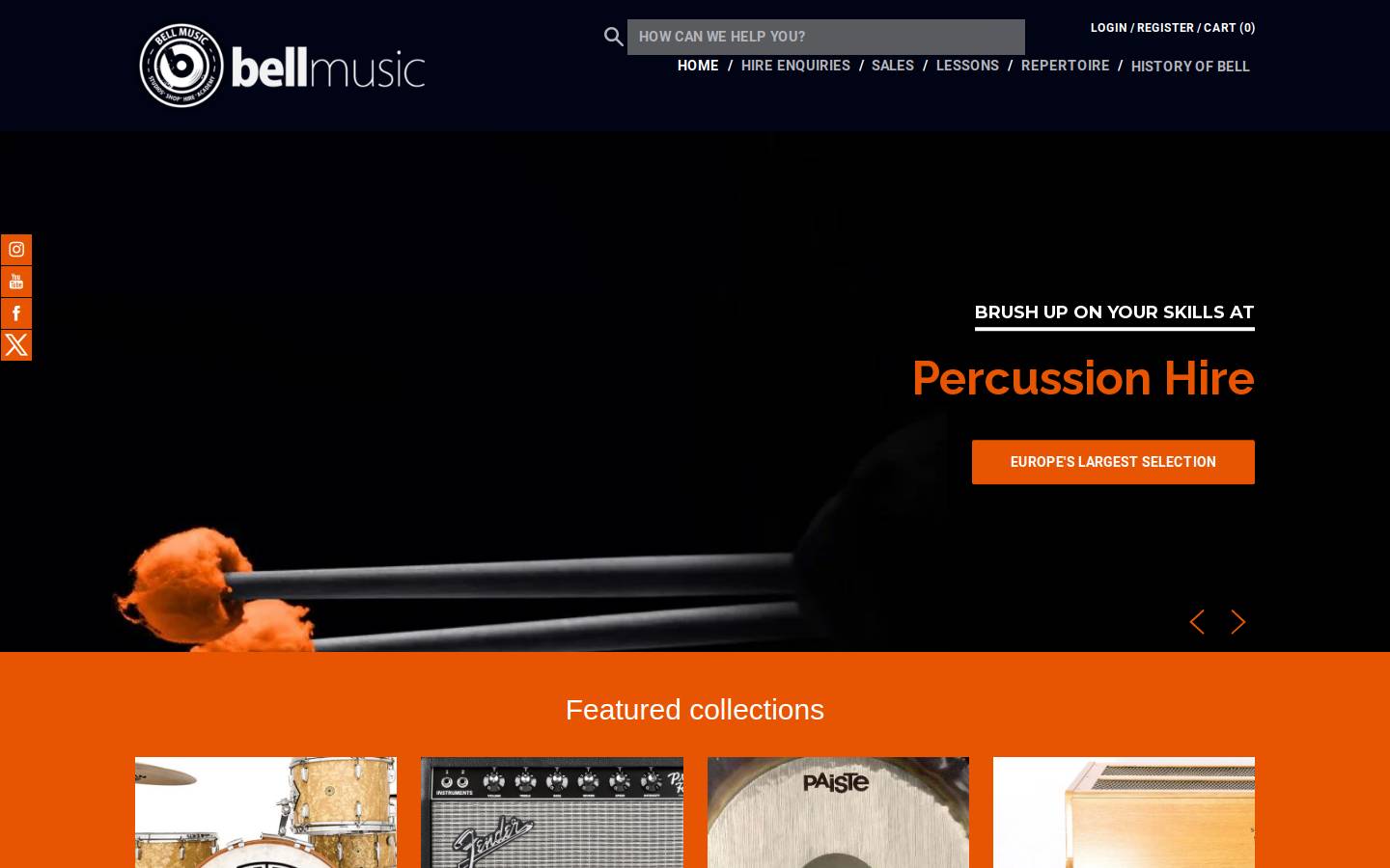 Bell Music homepage screenshot