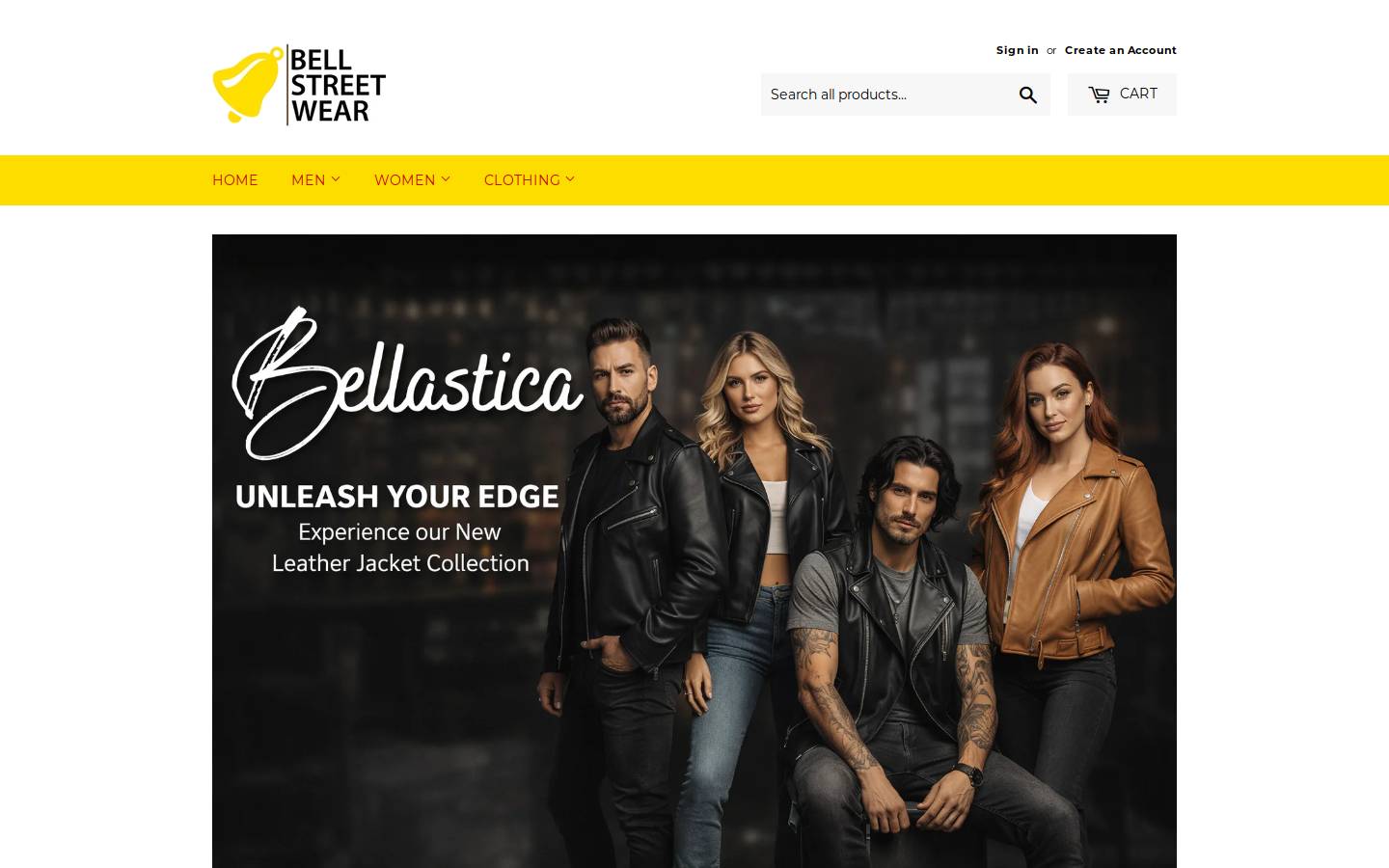 bellstreetwear.com homepage screenshot