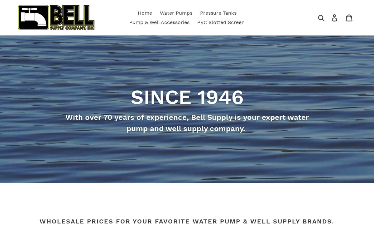 bellsupplyonline.com homepage screenshot