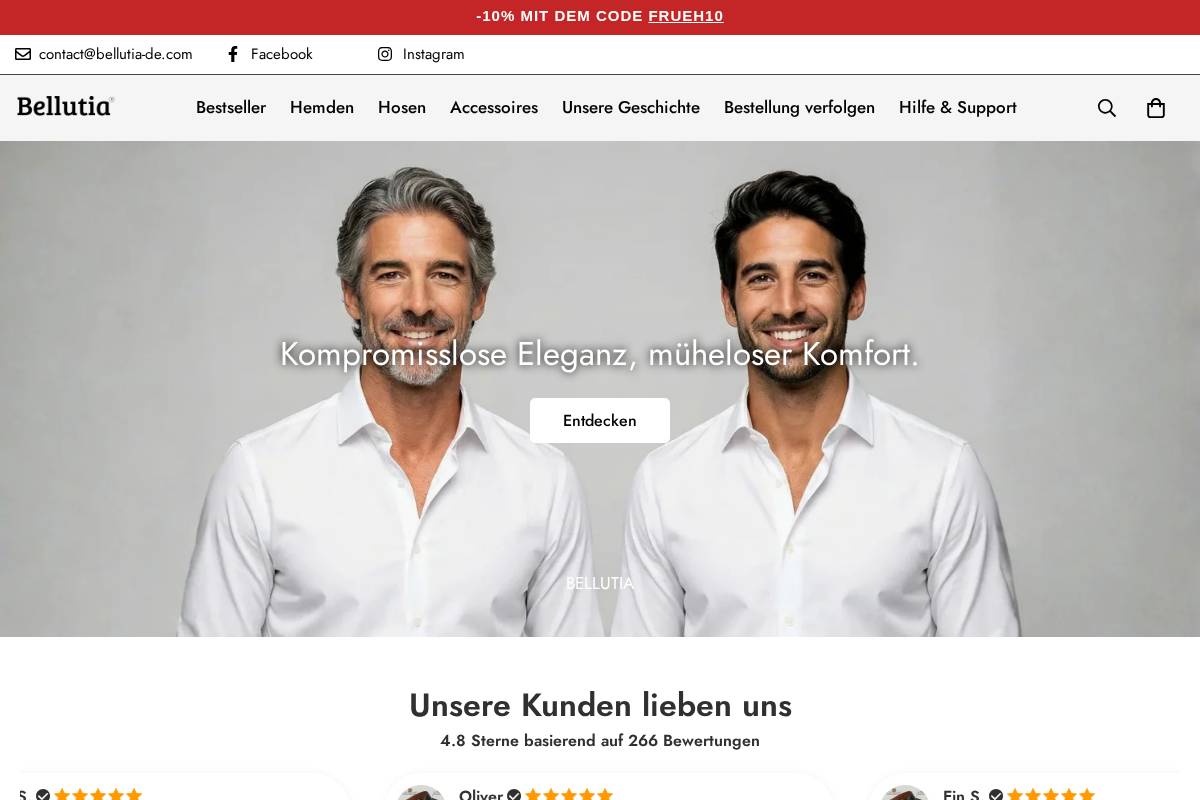 bellutia-de.com homepage screenshot