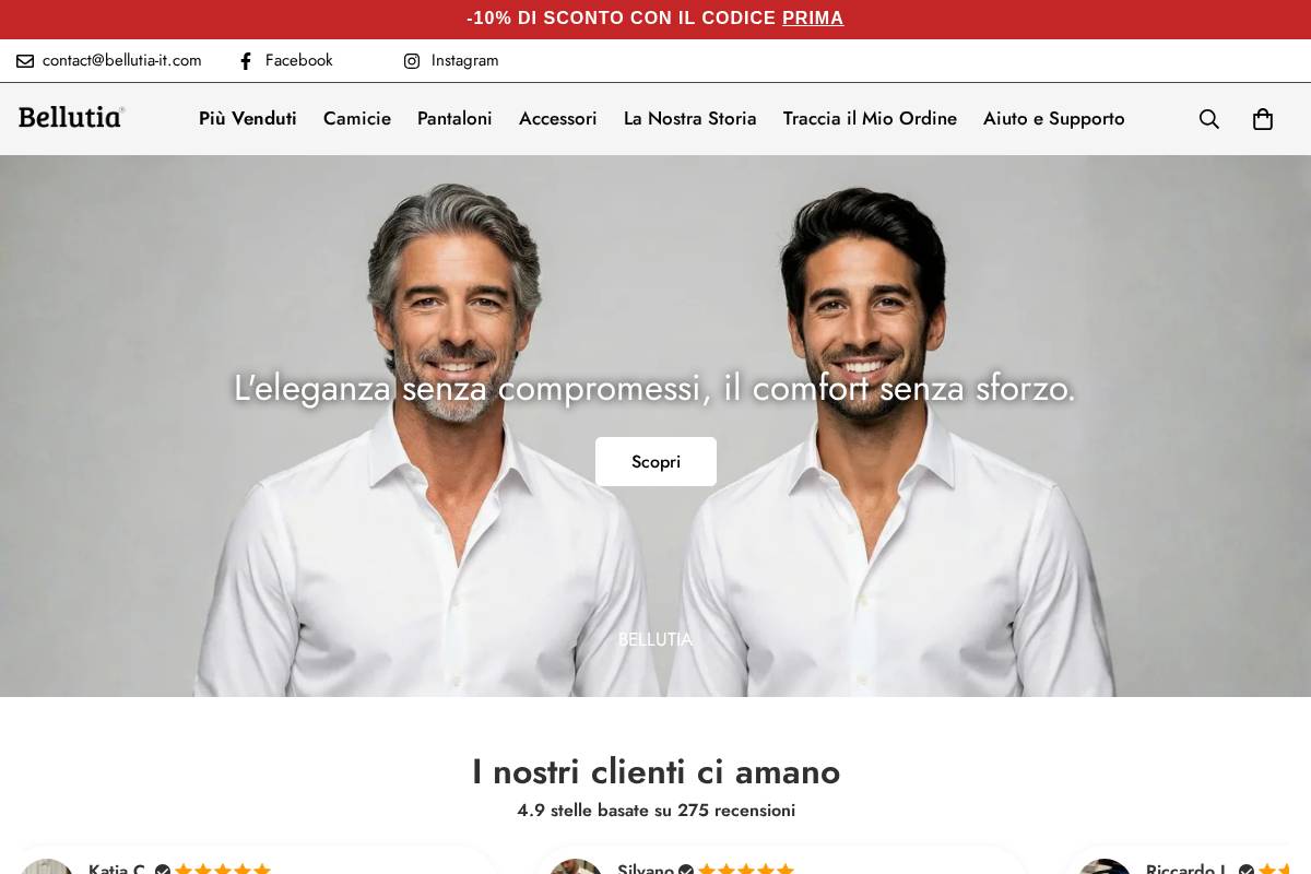 Bellutia It homepage screenshot