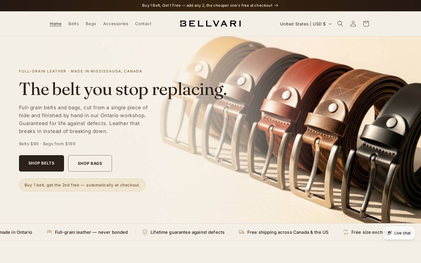 bellvari.com homepage screenshot