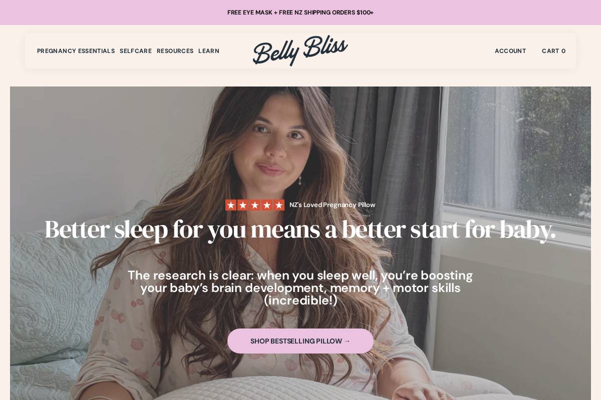 bellybliss.co.nz homepage screenshot