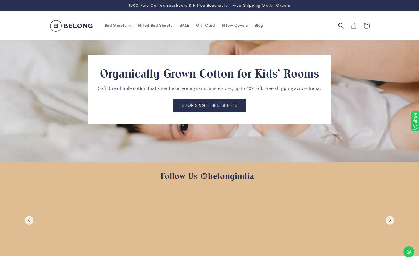 BELONG homepage screenshot