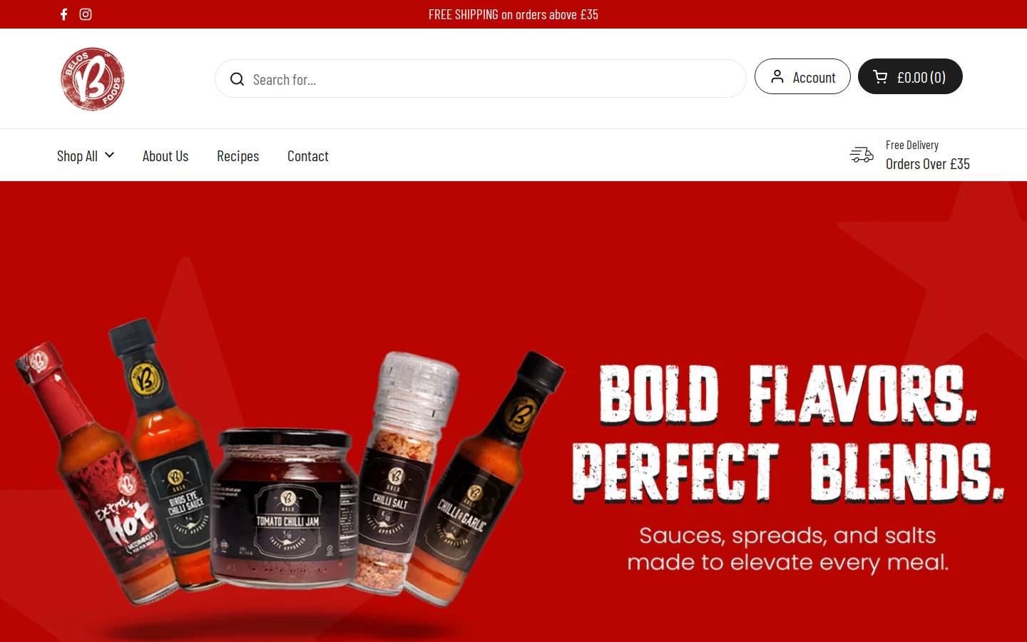 belossauces.com homepage screenshot