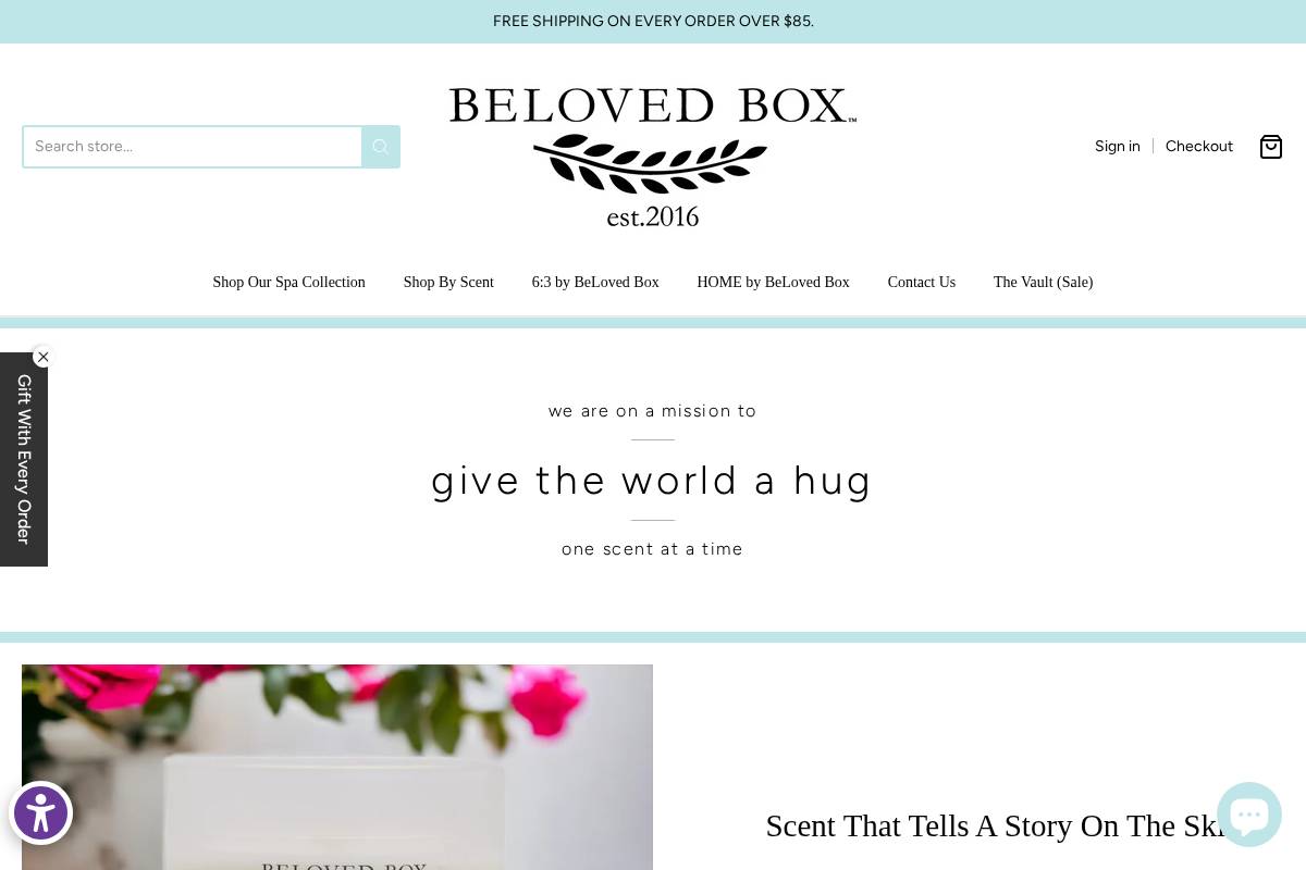 belovedbox.com homepage screenshot