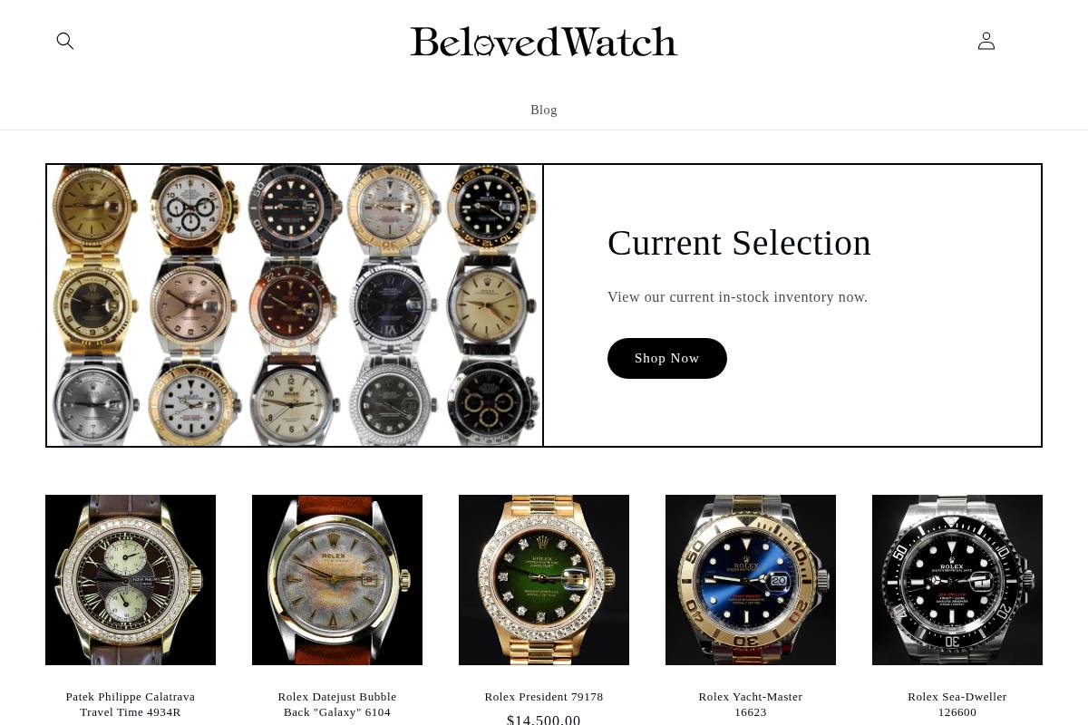 Beloved Watch homepage screenshot