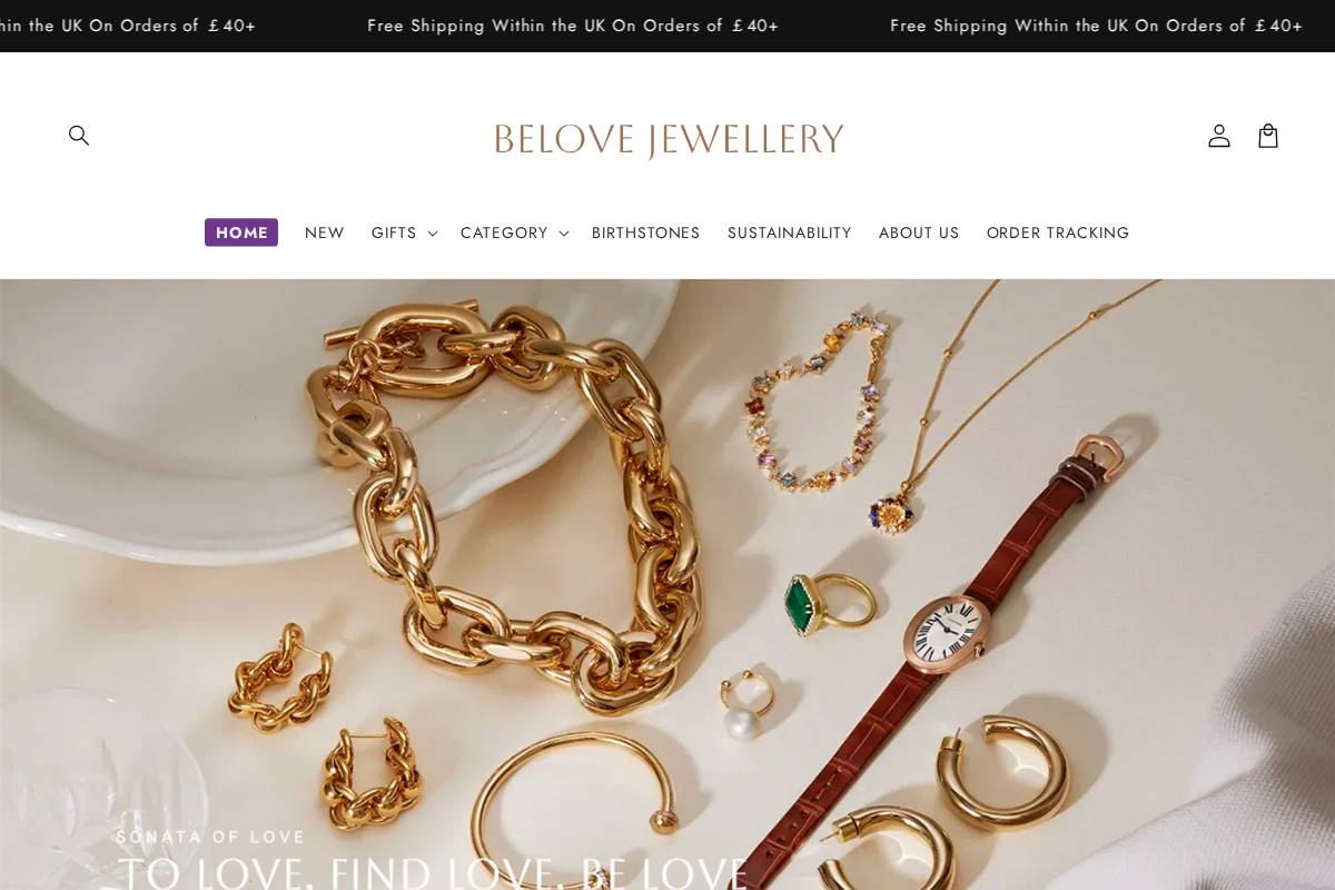 Belovejewel homepage screenshot