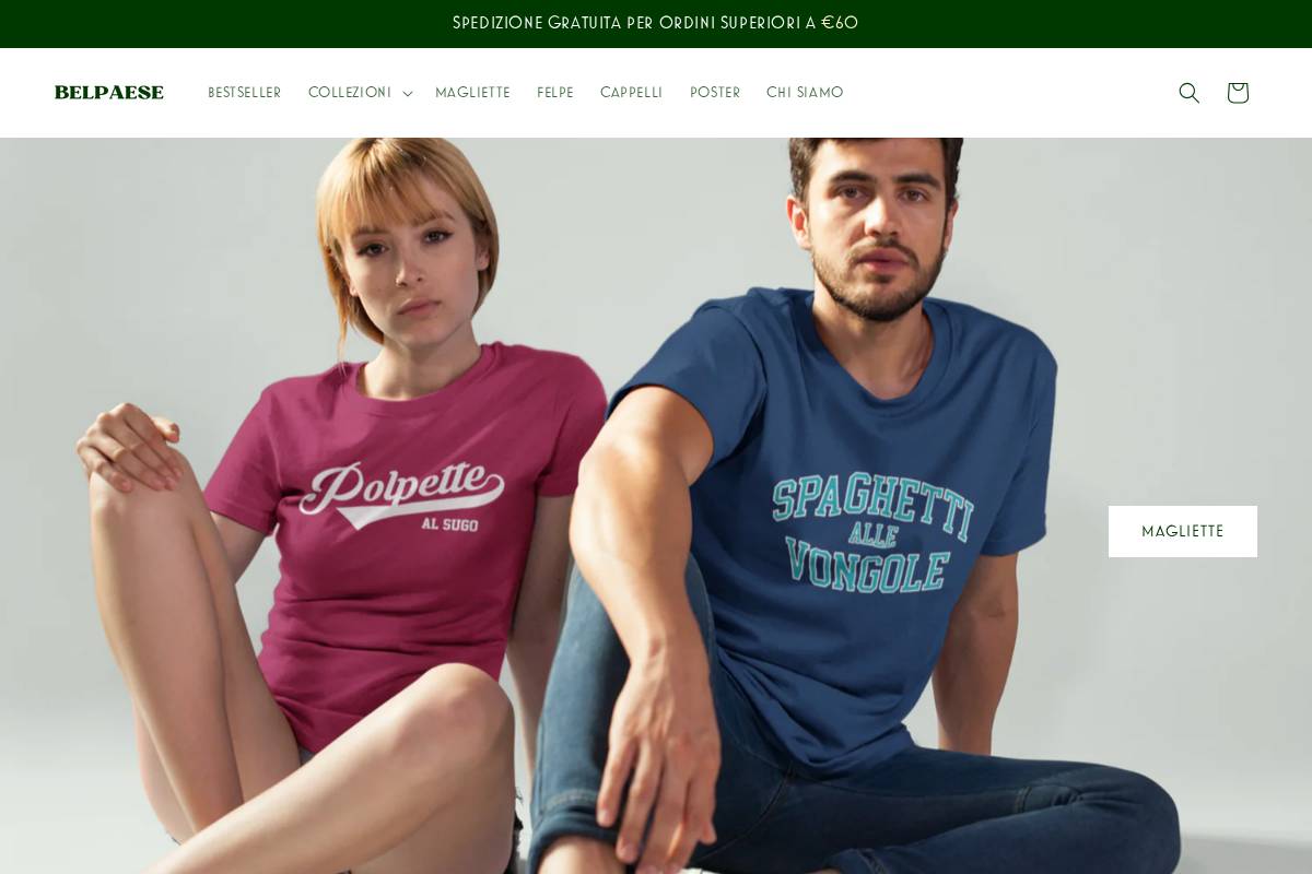 Belpaese homepage screenshot