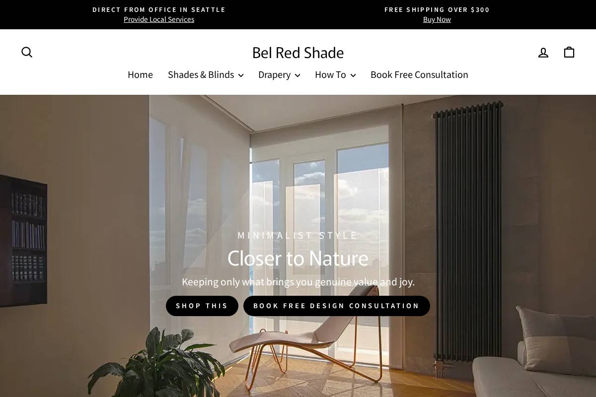belred-shade.com homepage screenshot