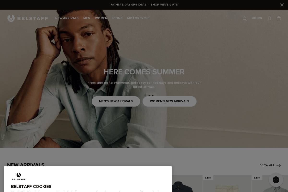 Belstaff homepage screenshot