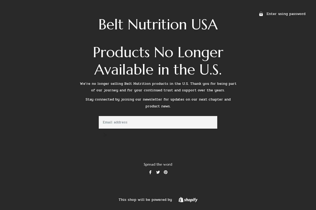beltnutritionusa.com homepage screenshot