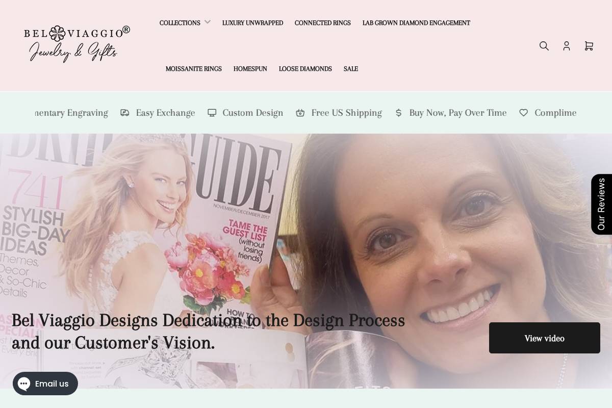 Bel Viaggio Designs homepage screenshot