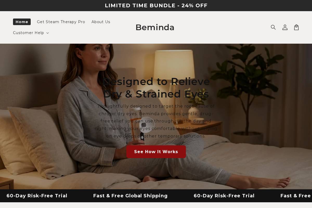 Beminda homepage screenshot