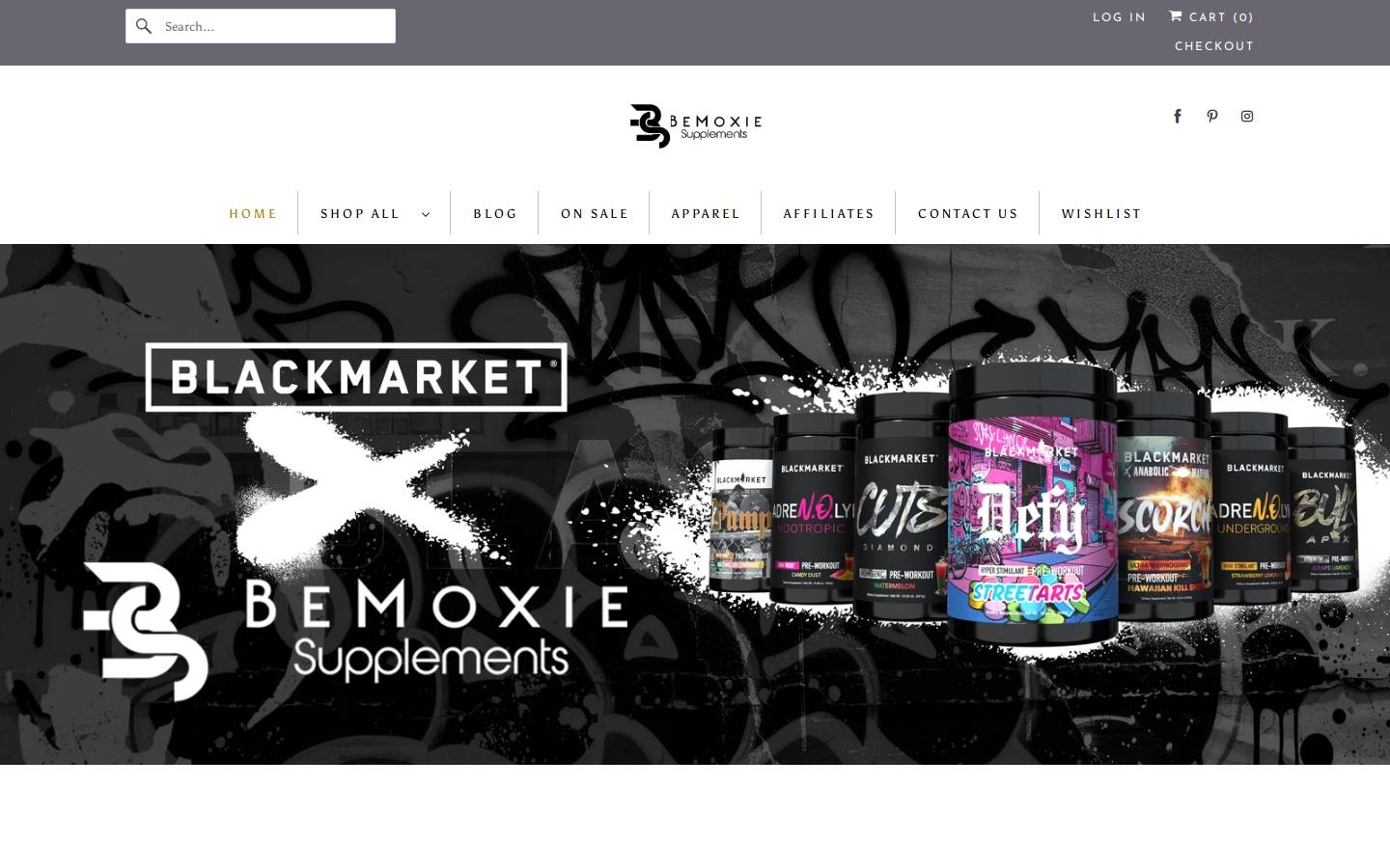 Bemoxiesupplements homepage screenshot