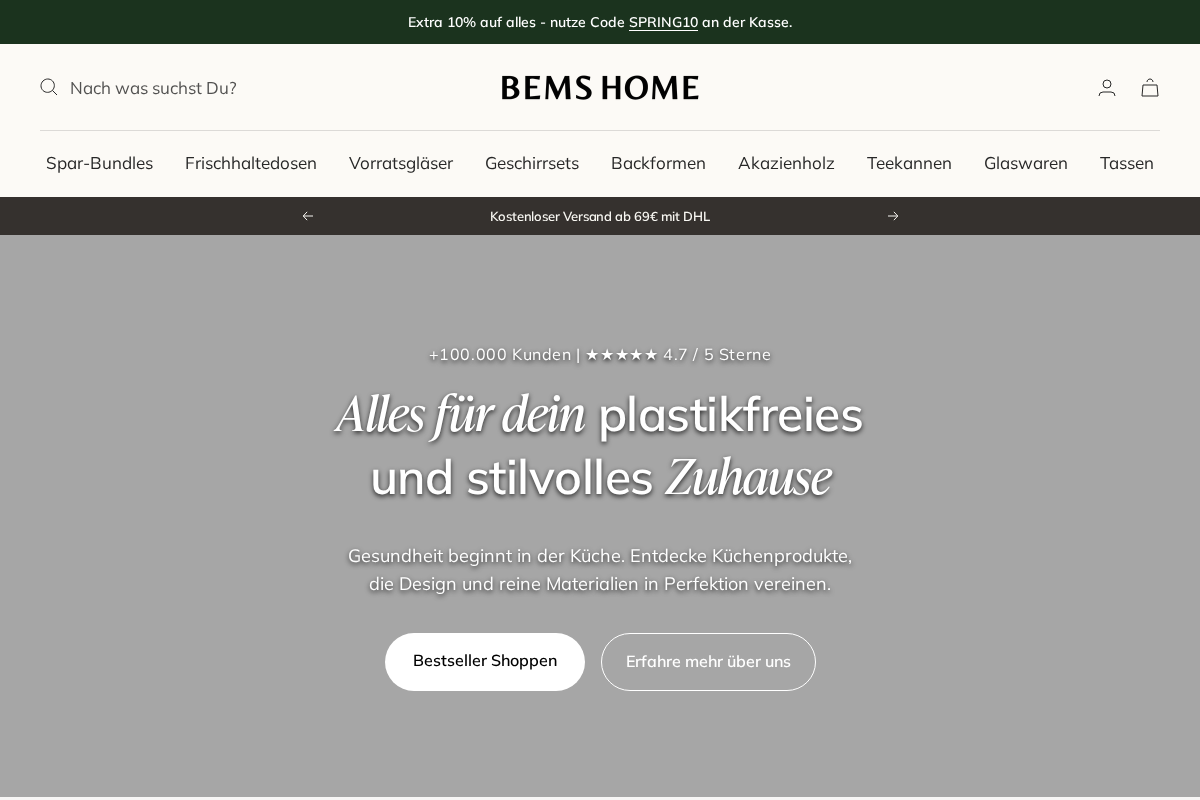 Bems Home homepage screenshot