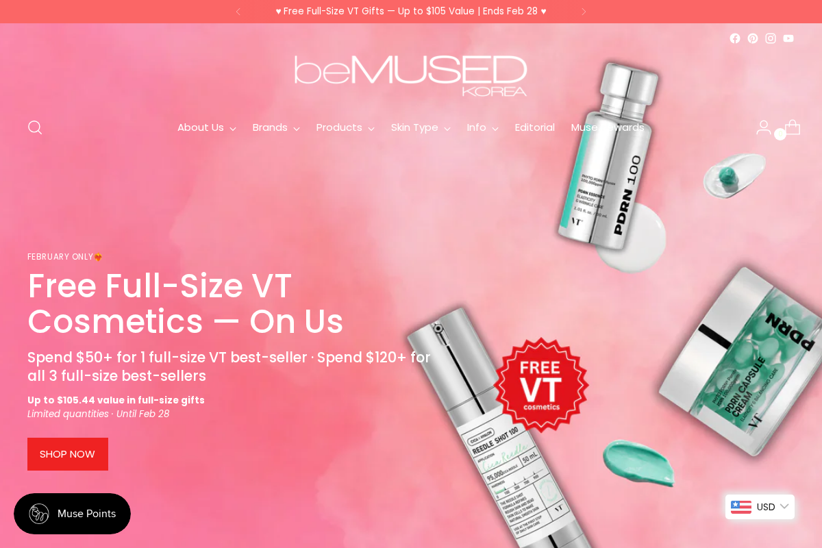 Be Mused Korea homepage screenshot