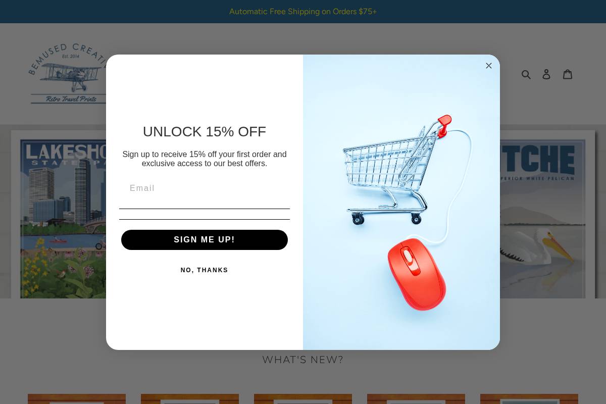 bemusedposters.com homepage screenshot
