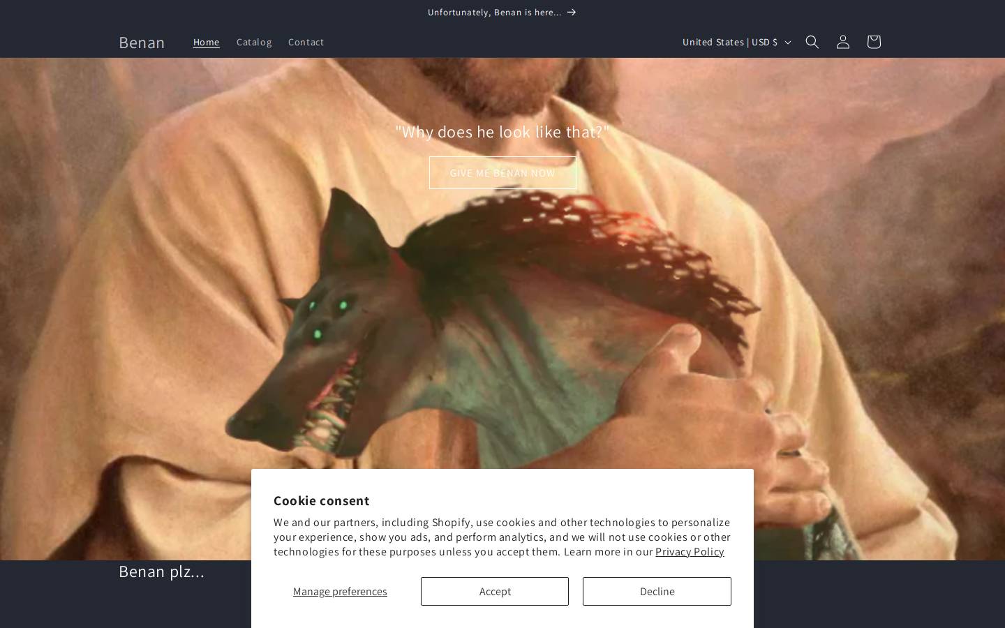 benan.store homepage screenshot