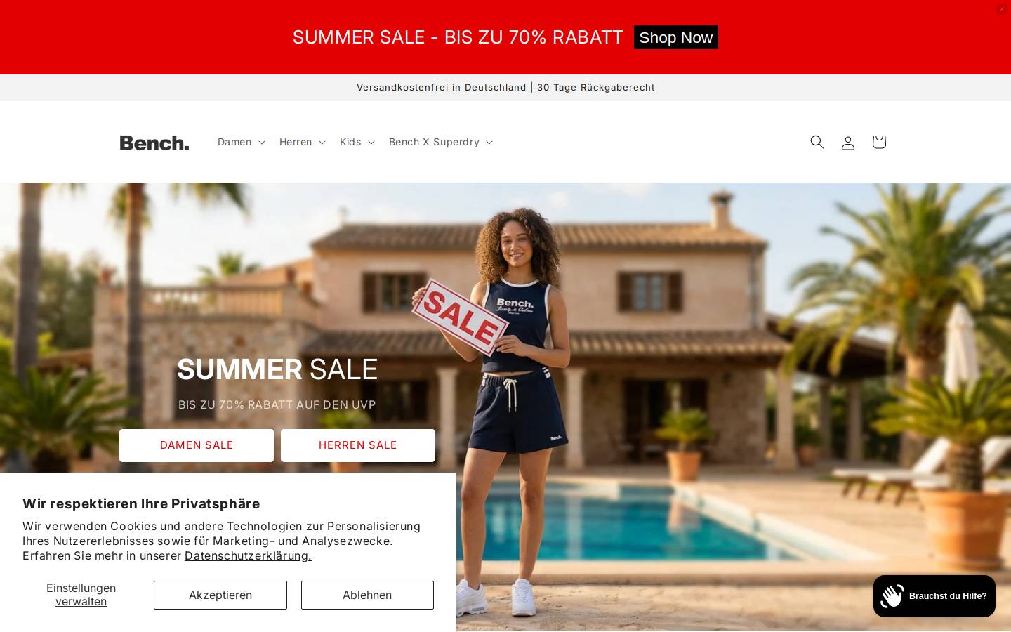 bench.de homepage screenshot
