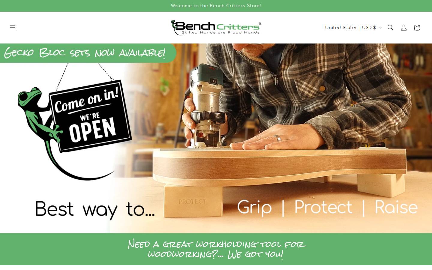 benchcritters.com homepage screenshot
