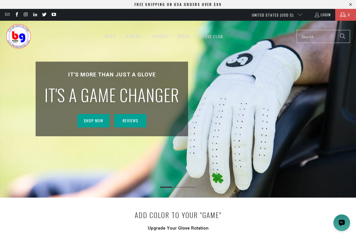 BenderGloves.com homepage screenshot