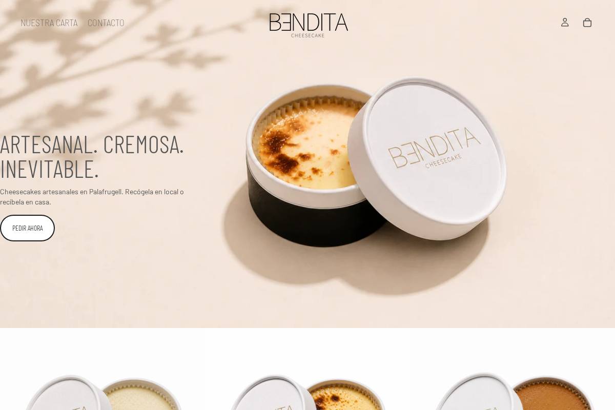 benditacheesecake.com homepage screenshot