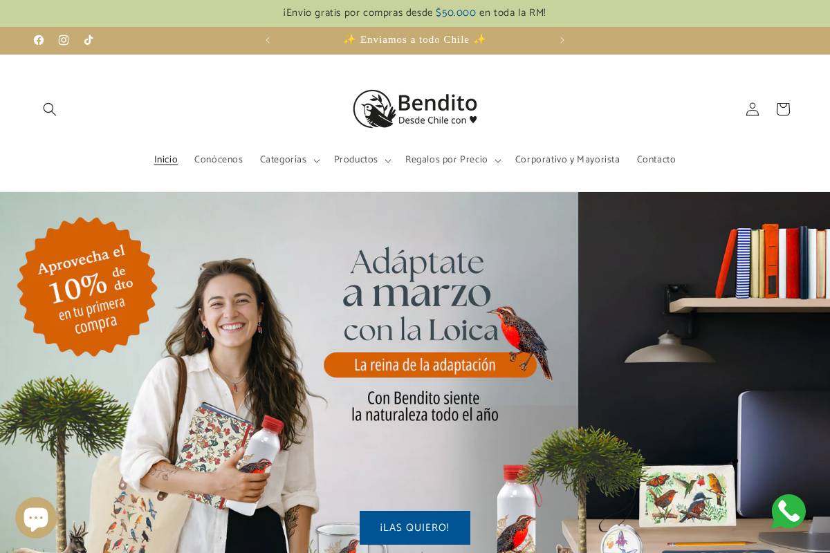 bendito.cl homepage screenshot