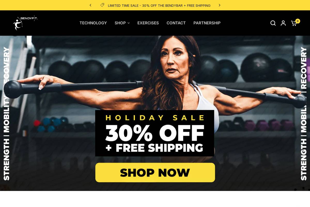 bendyfit.com homepage screenshot