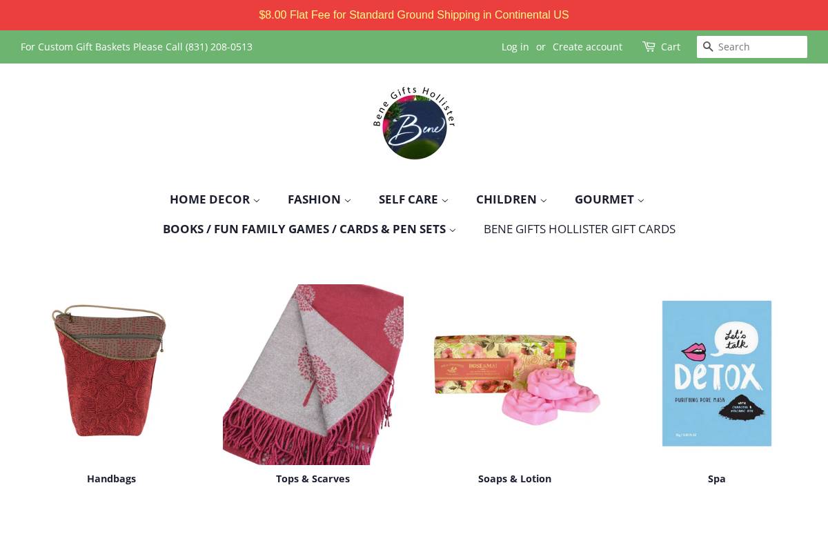 benegiftshollister.com homepage screenshot