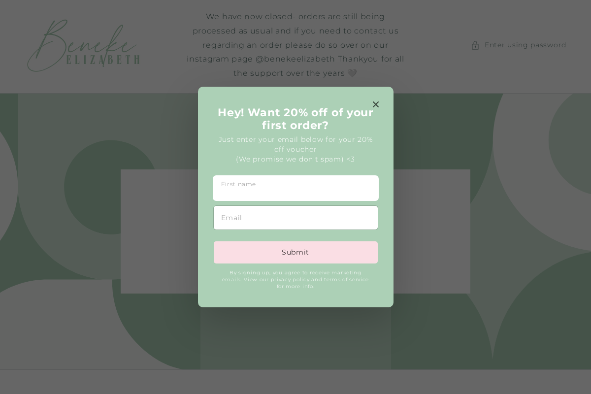 Benekejewellery homepage screenshot