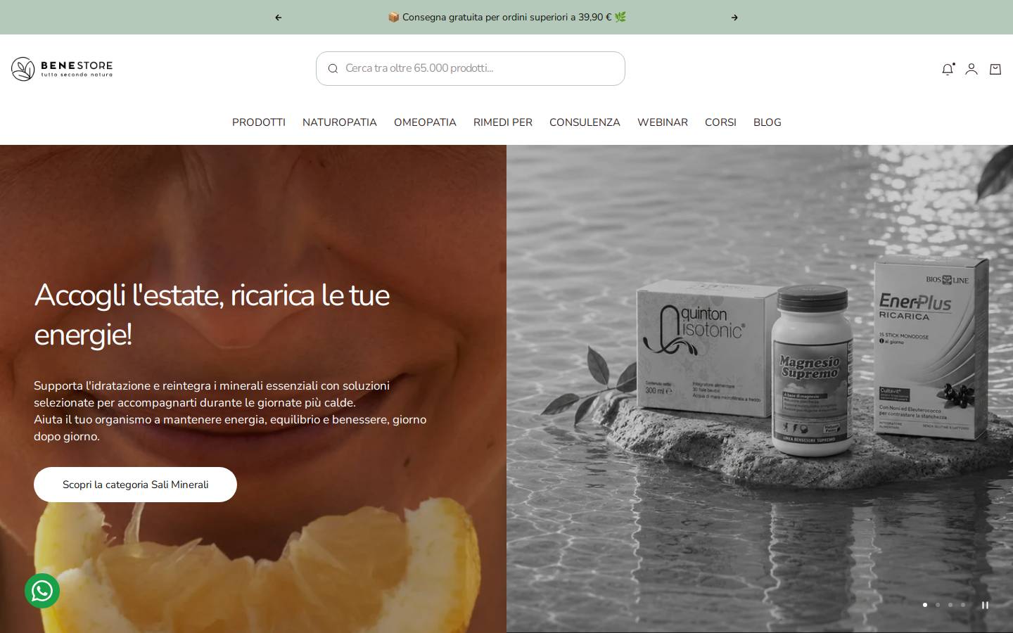Benestore homepage screenshot