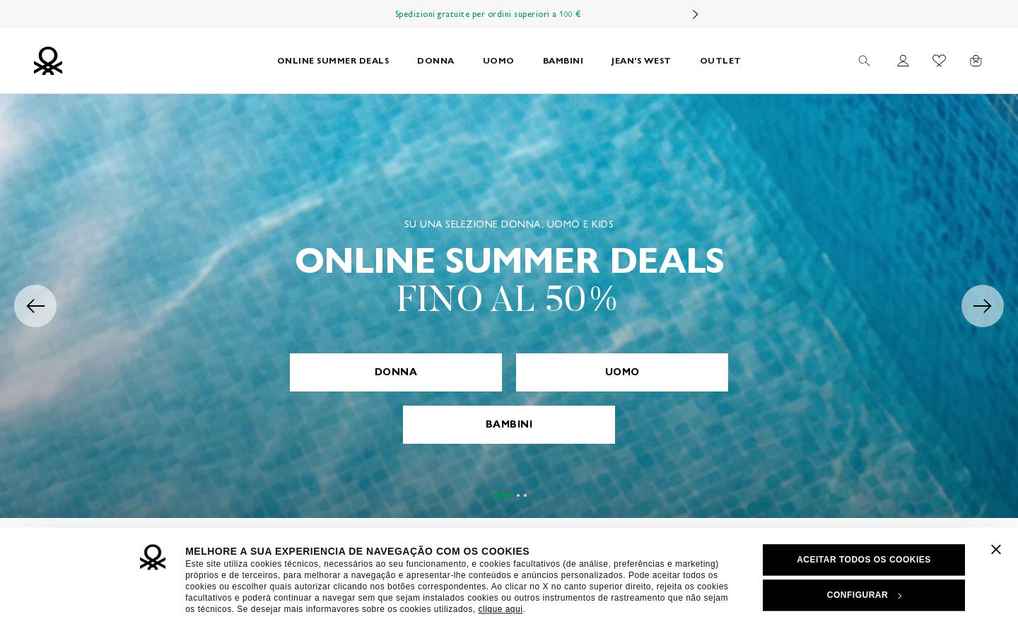 it.benetton.com homepage screenshot
