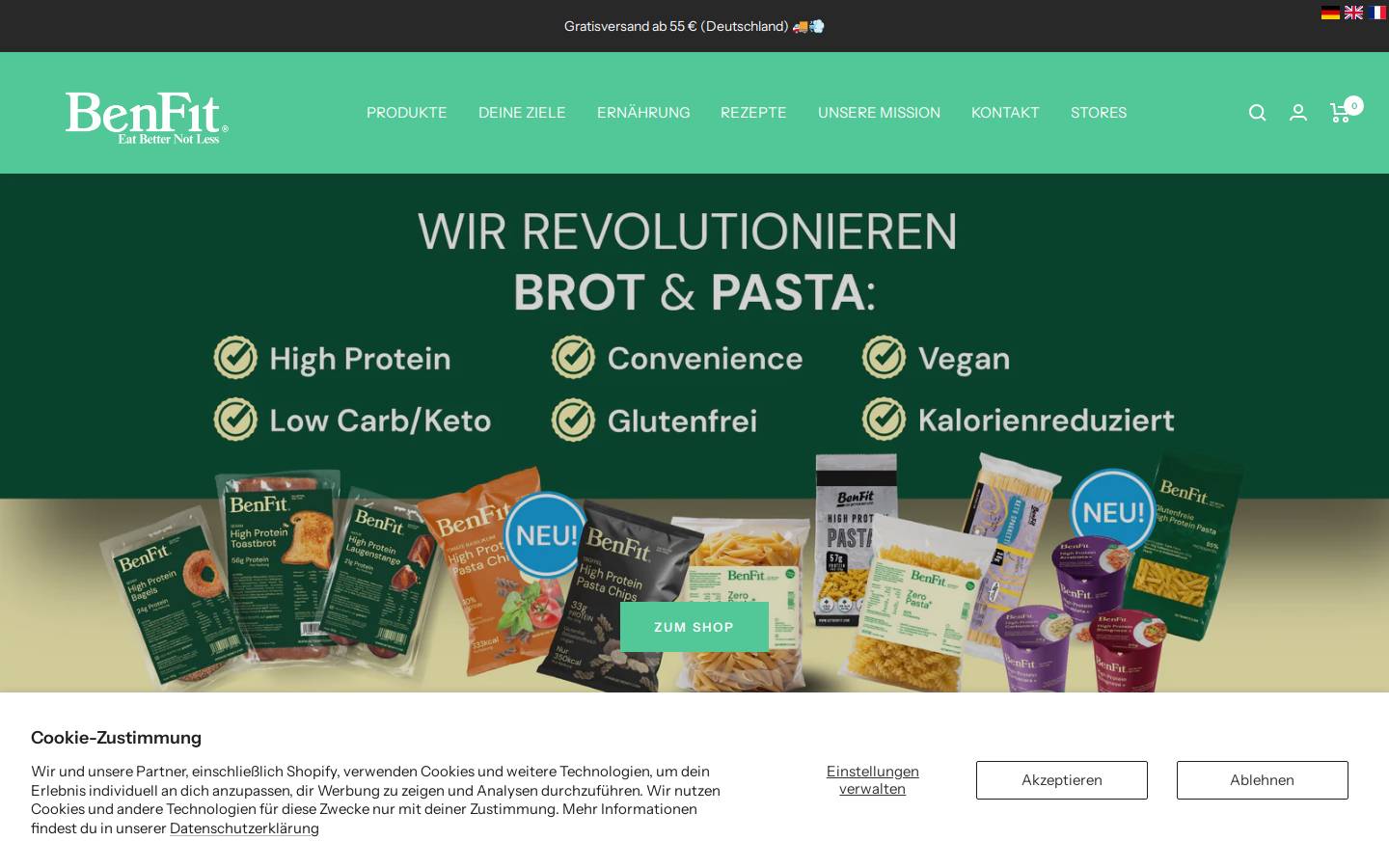 benfit-nutrition.com homepage screenshot
