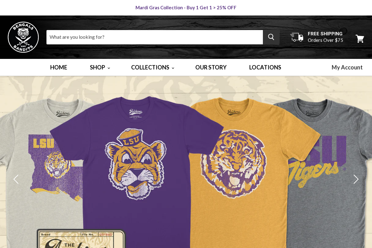 Bengals & Bandits homepage screenshot