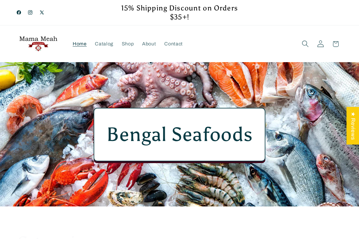 Bengal Seafoods homepage screenshot