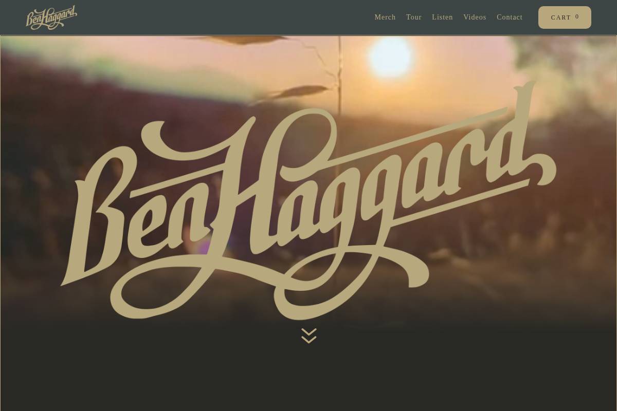 benhaggardband.com homepage screenshot
