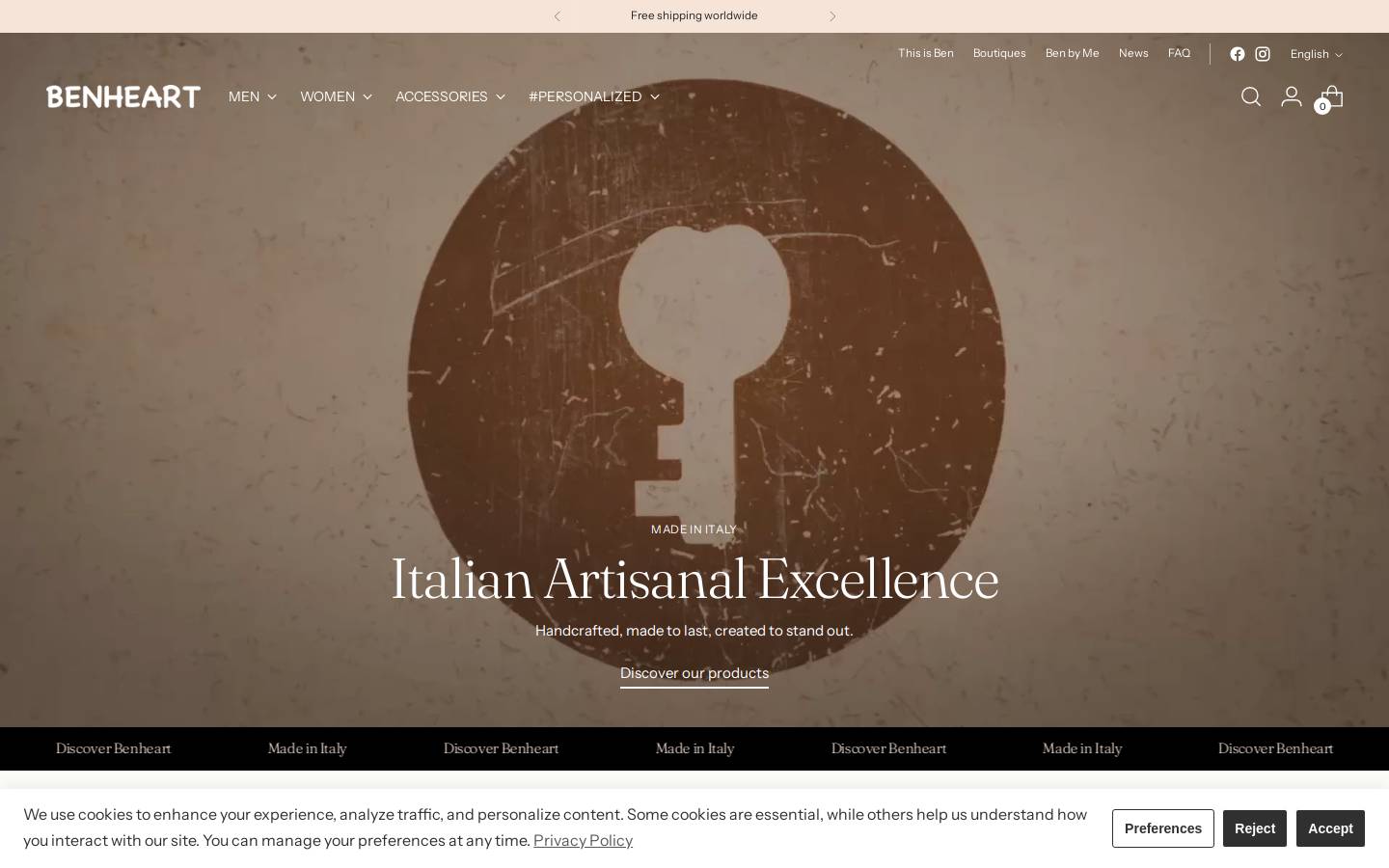 Benheart homepage screenshot