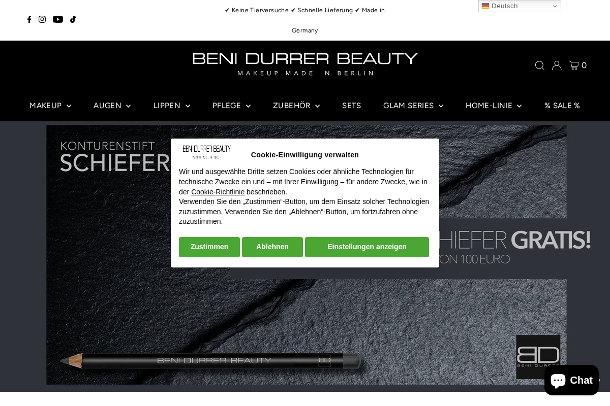 Beni Durrer Beauty homepage screenshot