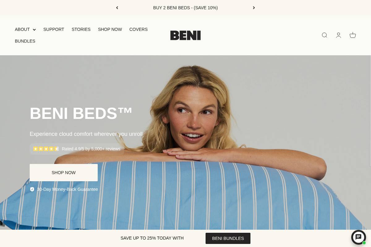 benifabrics.com homepage screenshot