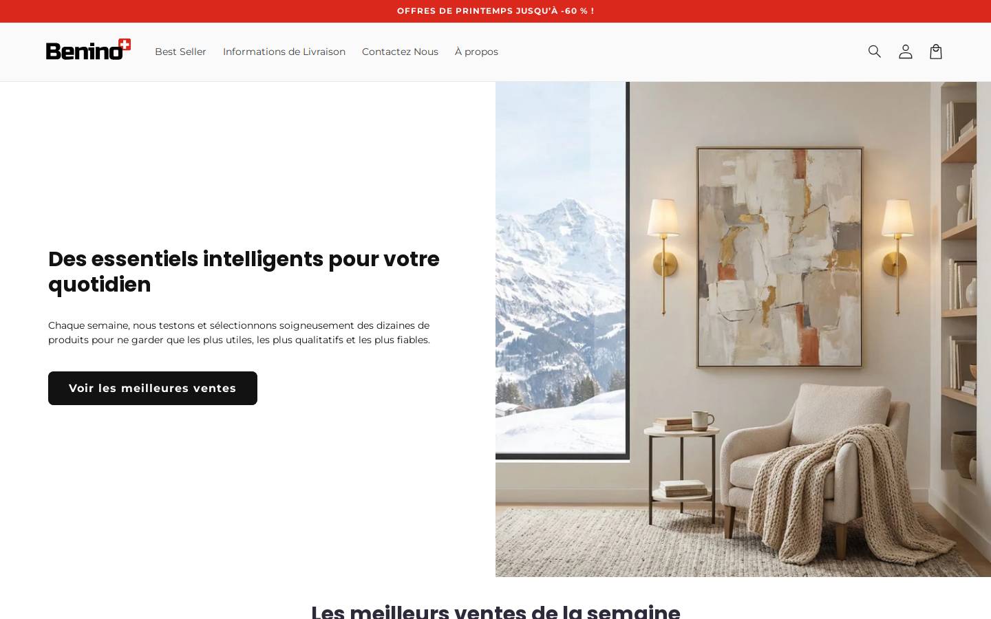 Benino homepage screenshot