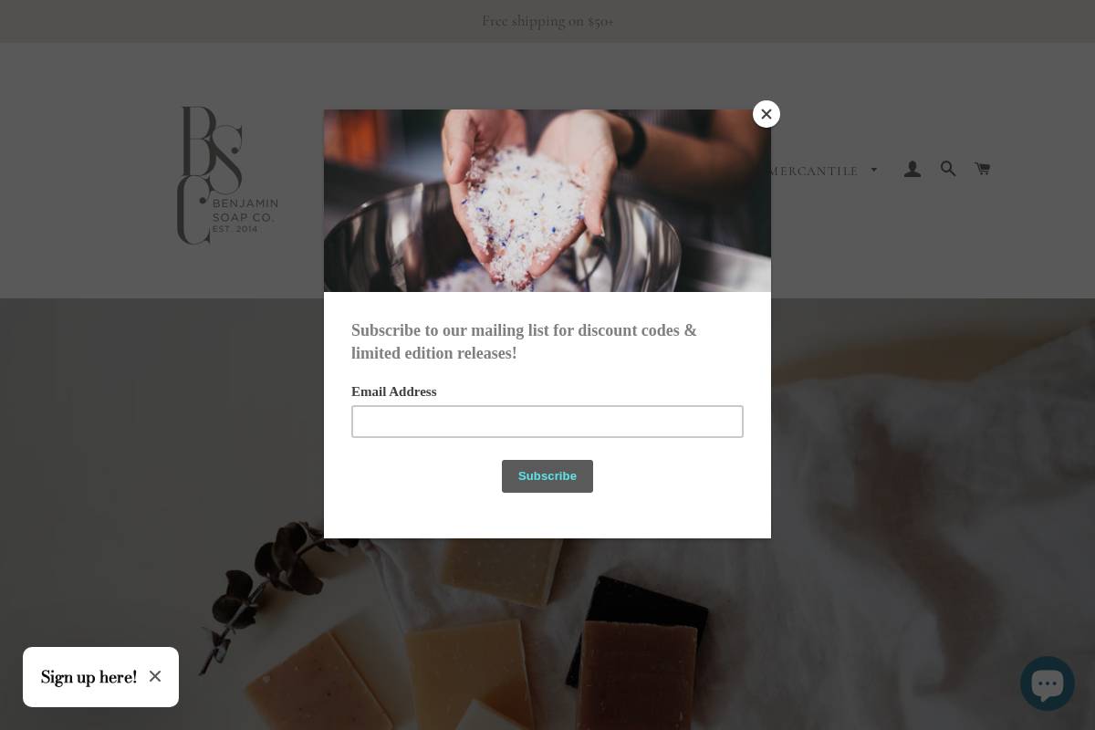 benjaminsoap.com homepage screenshot