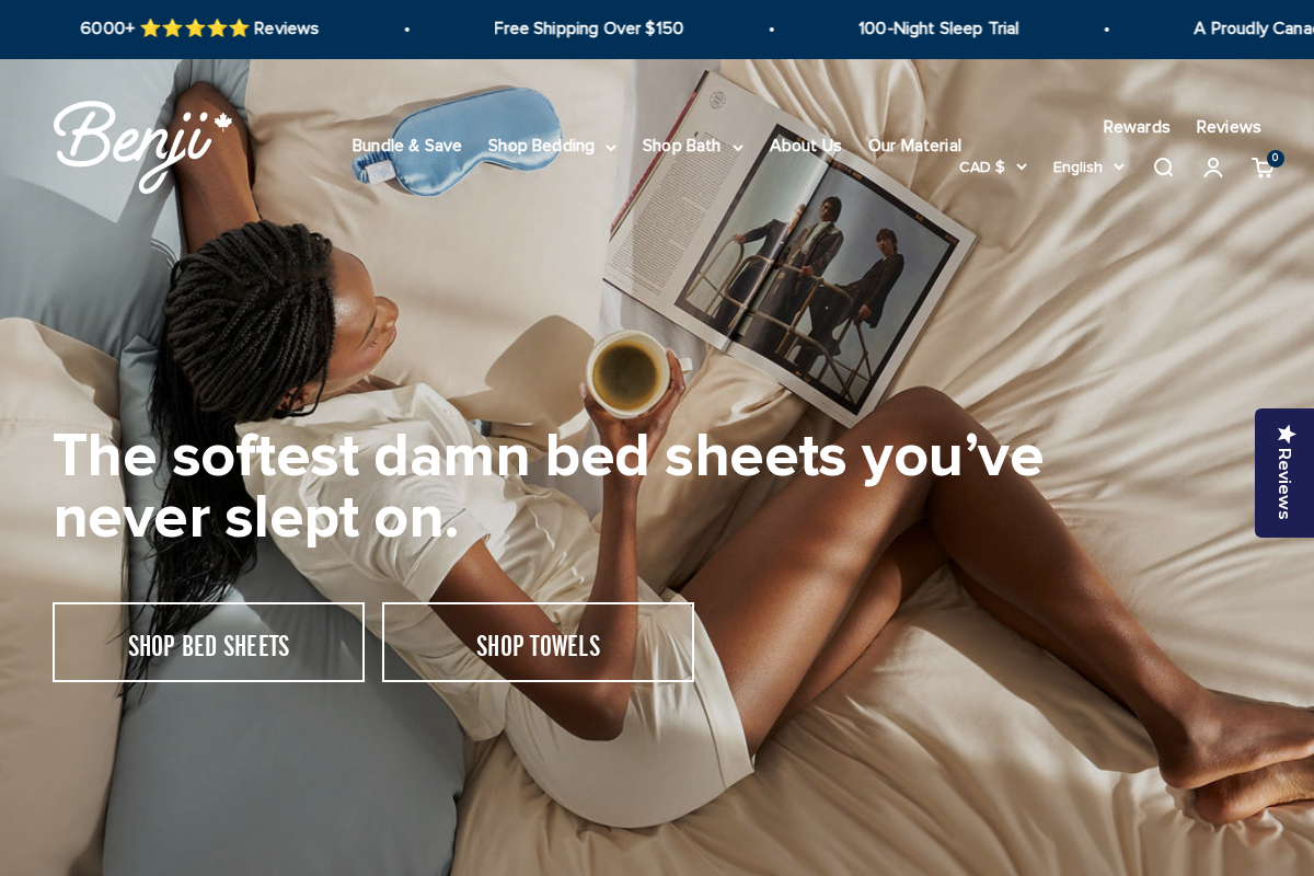 Benji Sleep homepage screenshot