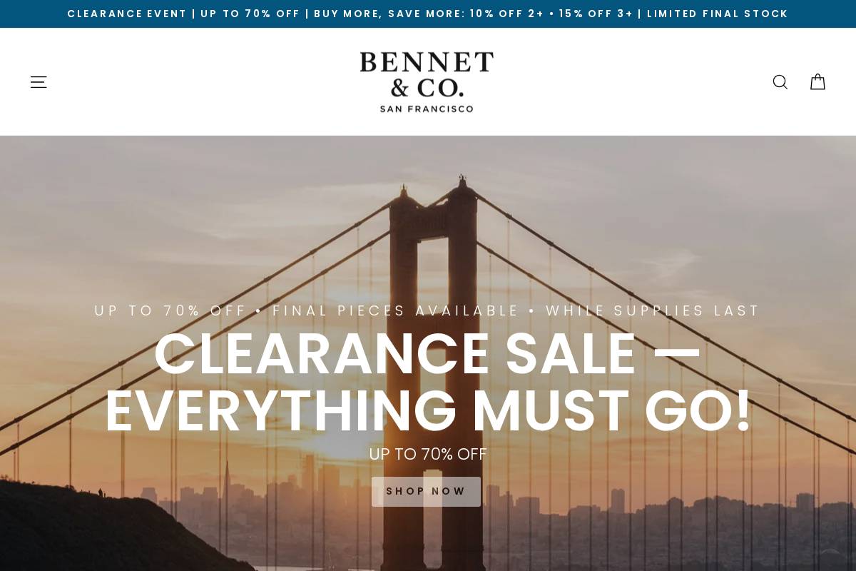 bennetandco.com homepage screenshot