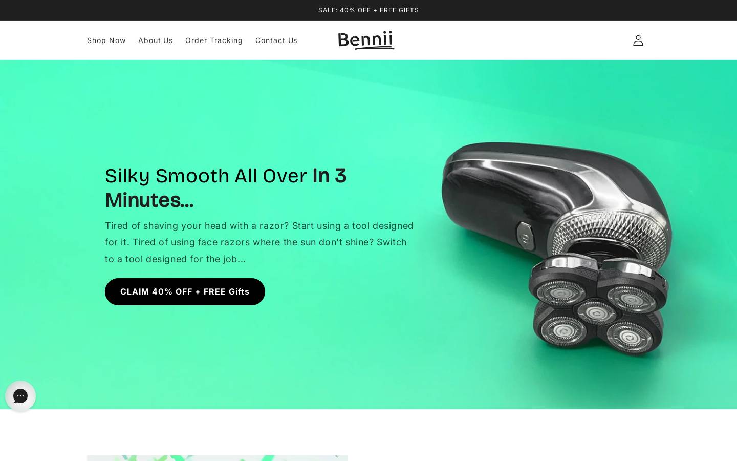 Bennii homepage screenshot