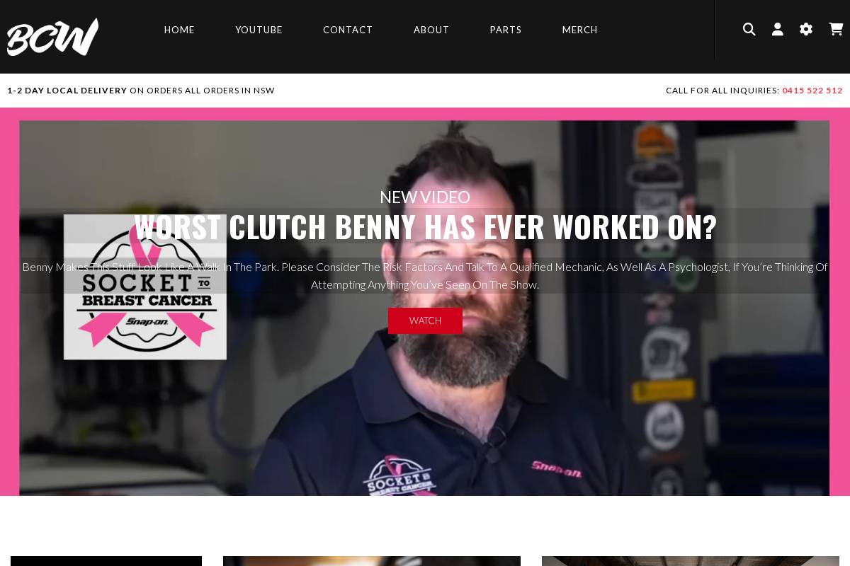 bennyscustomworks.com homepage screenshot