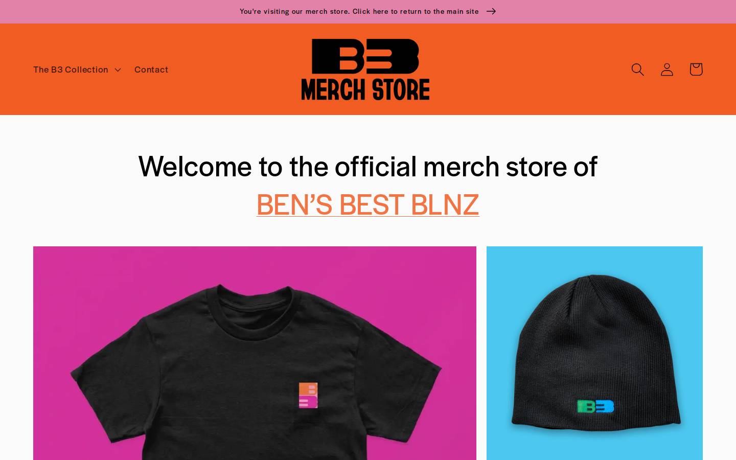 bensbestmerch.com homepage screenshot