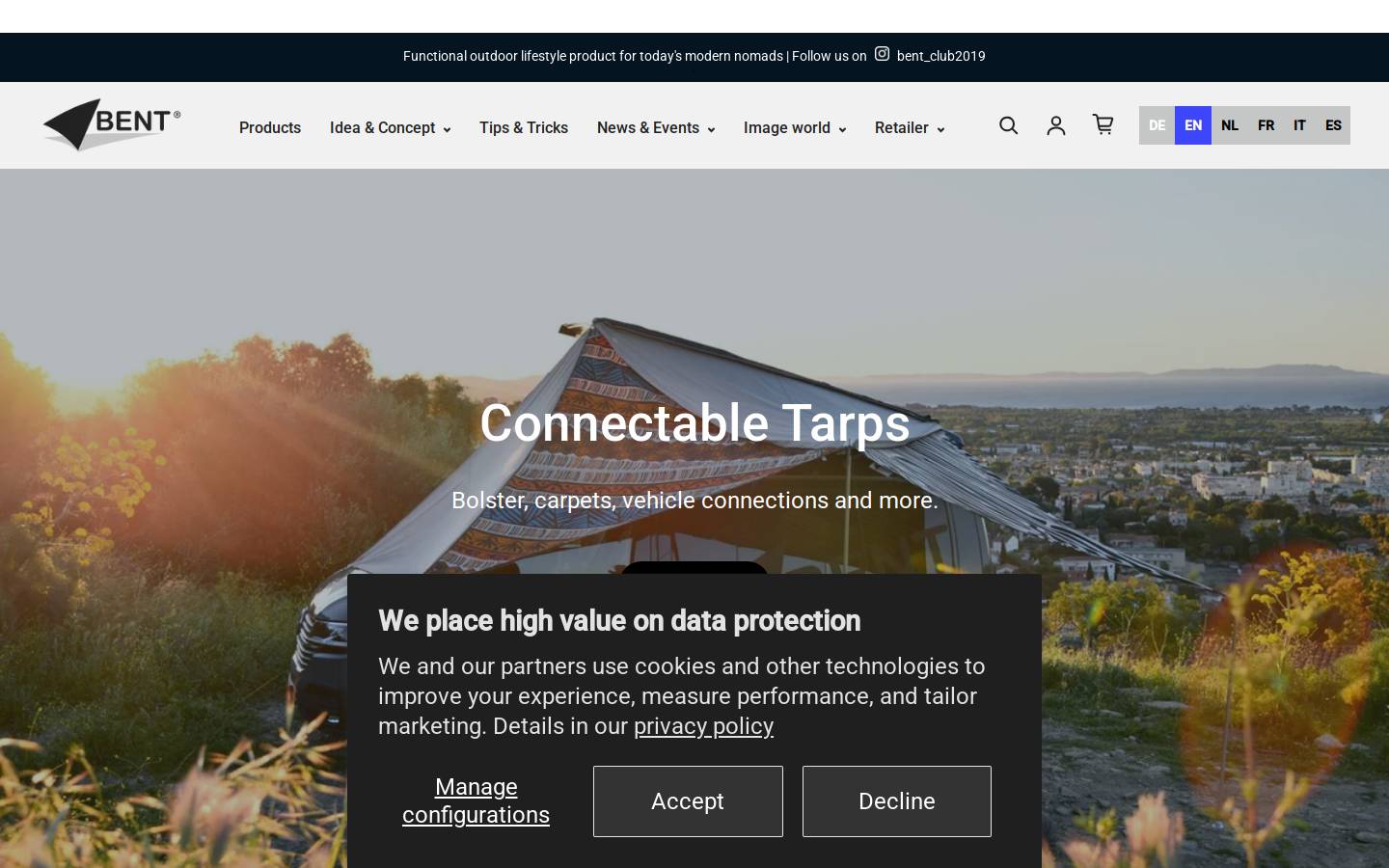 Bent Club homepage screenshot